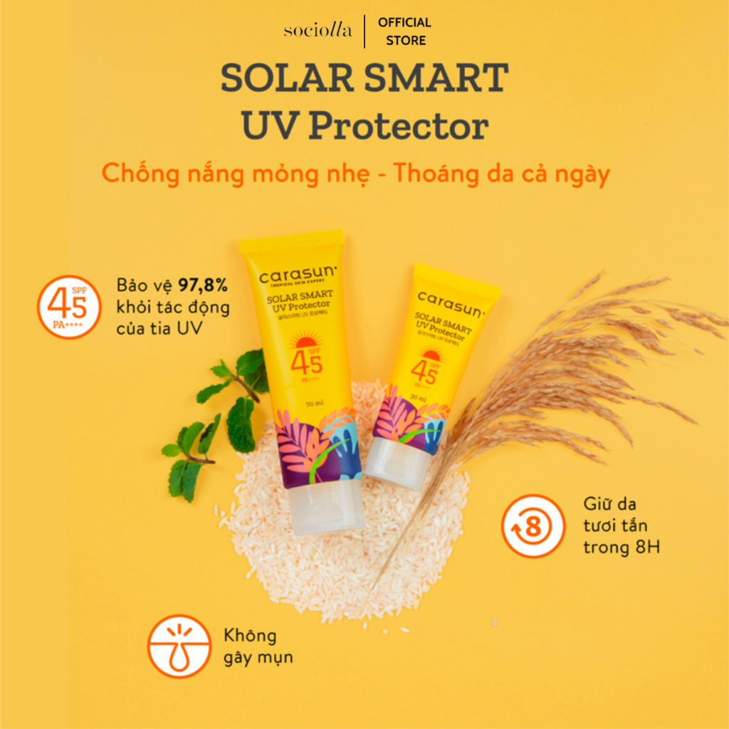Kem Chống Nắng Carasun Solar Smart UV Protector SPF 45 ++++