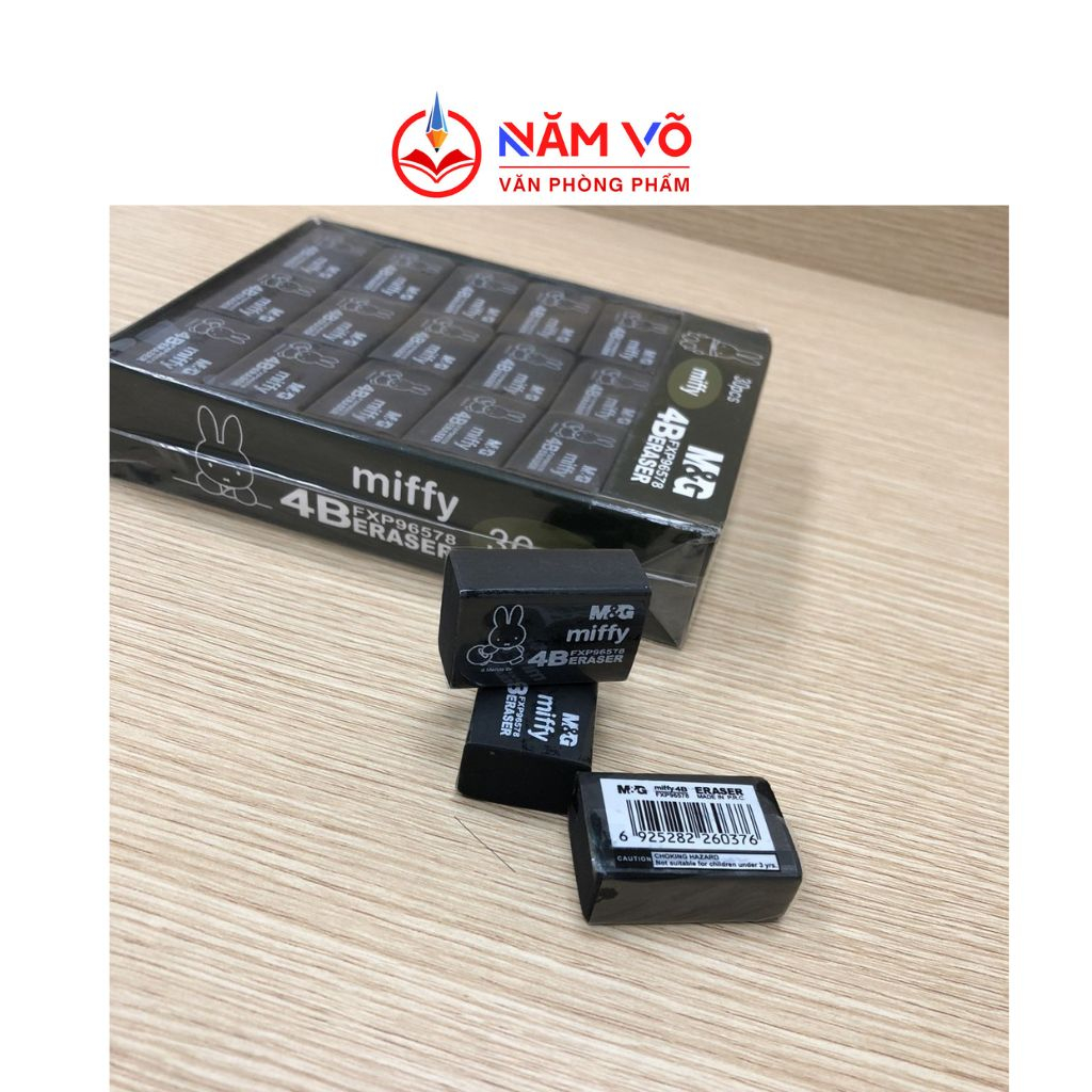 Hộp 30 Cục Gôm Tẩy Bút Chì - Gôm Đen Loại Nhỏ M&G/ MG Miffy Màu đen 96313 Rẻ