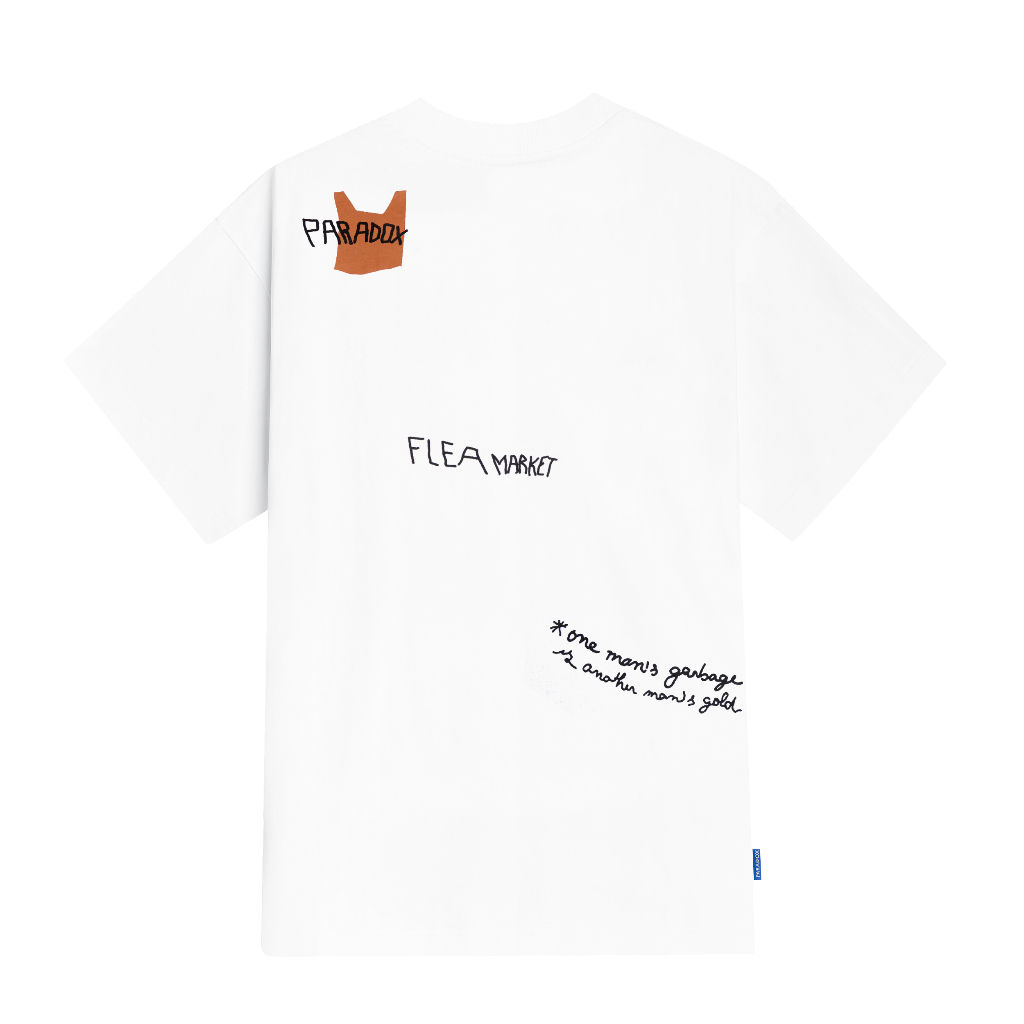 Áo thun form rộng Paradox tay lỡ - Unisex - In hình - SALVAGE TEE - Đen, Trắng