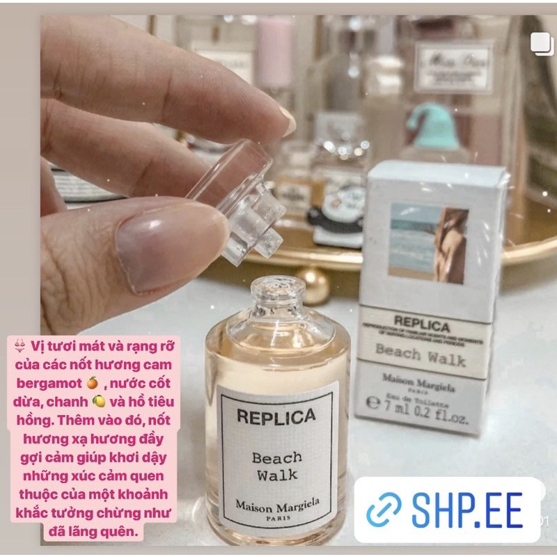 Nước Hoa Replica Mini 7ml Fullbox Beach Walk