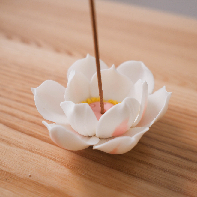 Hoa Sen Cắm Nhang Bằng Gốm, Cắm Nhang Hoa Sen Trang Trí Bàn Trà, Bàn Làm Việc, Phòng Thờ, Phòng Thiền