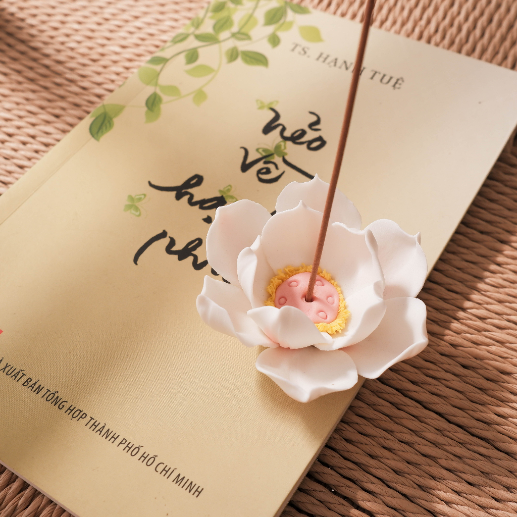 Hoa Sen Cắm Nhang Bằng Gốm, Cắm Nhang Hoa Sen Trang Trí Bàn Trà, Bàn Làm Việc, Phòng Thờ, Phòng Thiền