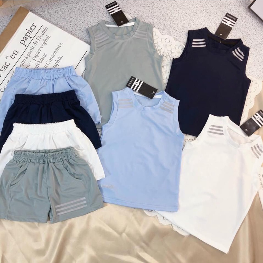 Bộ cộc tay bé trai, bộ thể thao cho bé trai chất cotton thông hơi in chữ NIKE cực mát cho bé từ 7-27kg