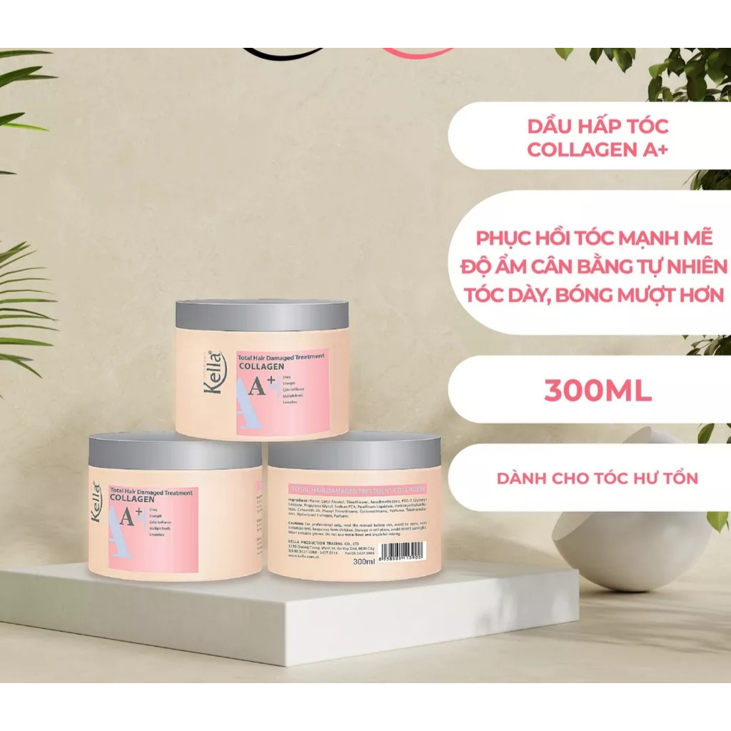 HẤP DẦU COLLAGEN KELLA A+ - CUNG CẤP COLLAGEN PHỤC HỒI TÓC KHÔ XƠ HƯ TỔN