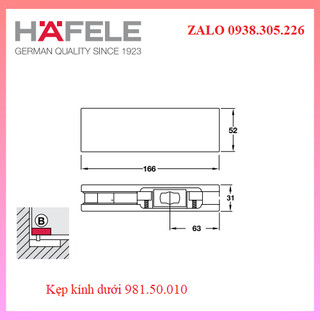 Kẹp kính dưới 981.50.010