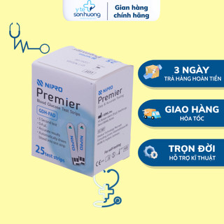 Que thử đường huyết Nipro Premier α (hộp 25 que)