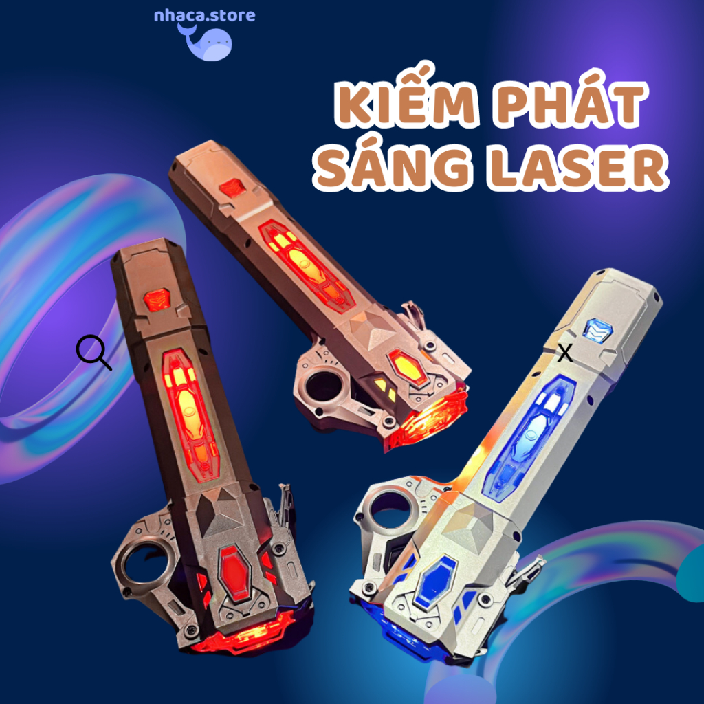 Kiếm Ánh Sáng Lazer Phiên Bản Mới NHÀ CÁ, Kiếm Phát Sáng Sạc Pin Type C Có Thể Ghép Đôi