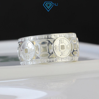  Nhẫn bạc nam bản to 10mm hoạ tiết kim tiền may mắn NNA0404 - Trang Sức TNJ 