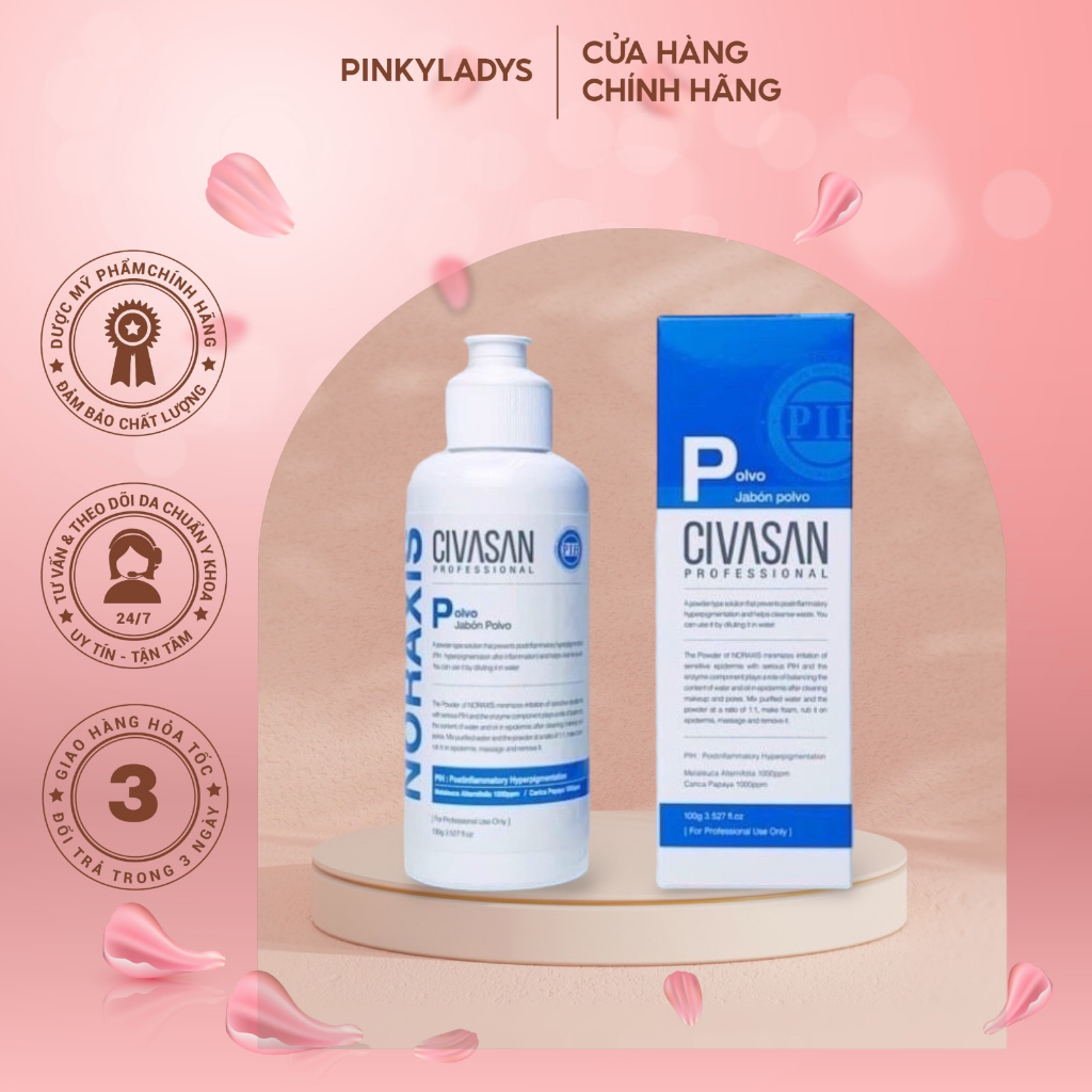 Tẩy da chết cơ học cho mặt Civasan Enzyme Noraxis Polvo 20g/100g Hàng Công Ty