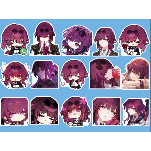 - Set 10/15 Sticker Kafka game Honkai Star Rail hình dán trang trí laptop. điện thoại siêu đẹp