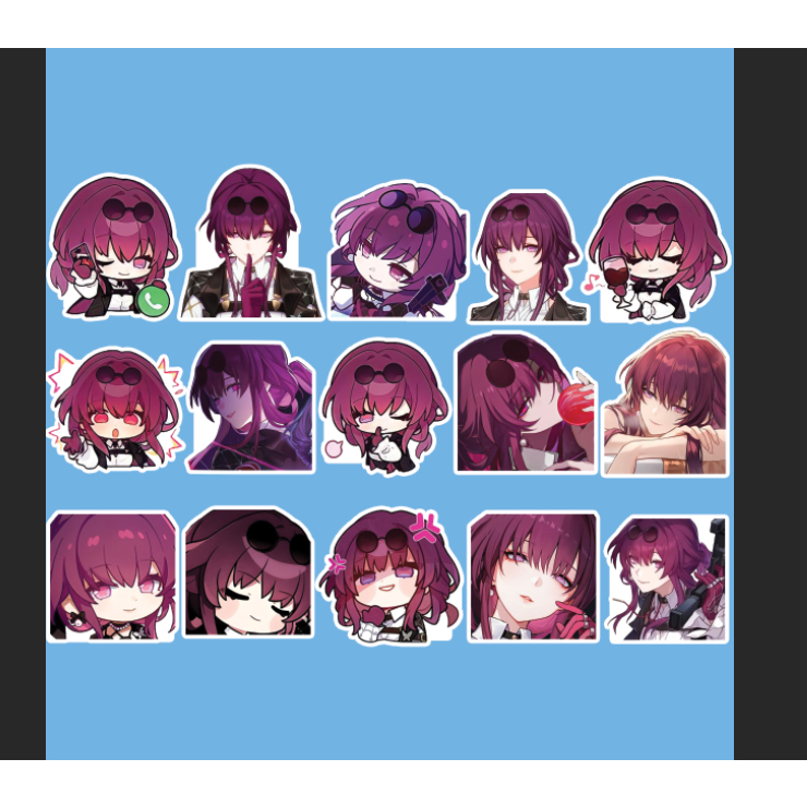 - Set 10/15 Sticker Kafka game Honkai Star Rail hình dán trang trí laptop. điện thoại siêu đẹp