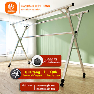 Giàn Phơi Quần Áo Thông Minh HADOCHI - Sào Phơi Inox 304 Gấp Gọn, Nhỏ Gọn Tiện Lợi, Cứng Cáp Bảo Hành 12 Tháng