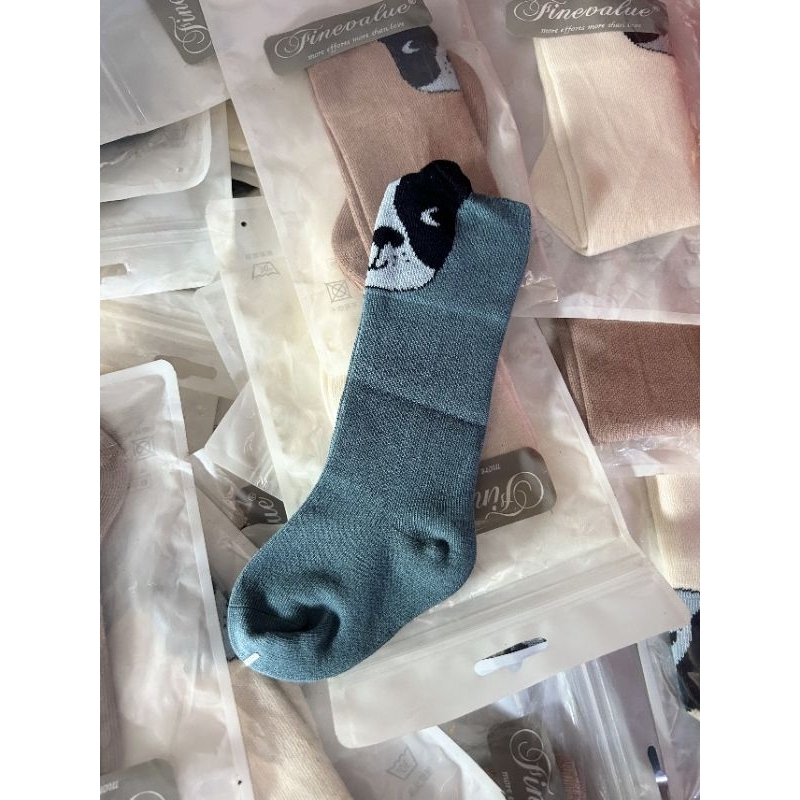 Tất vớ dài phủ bắp chân hình mặt cún đáng yêu style Hàn Quốc cho bé
