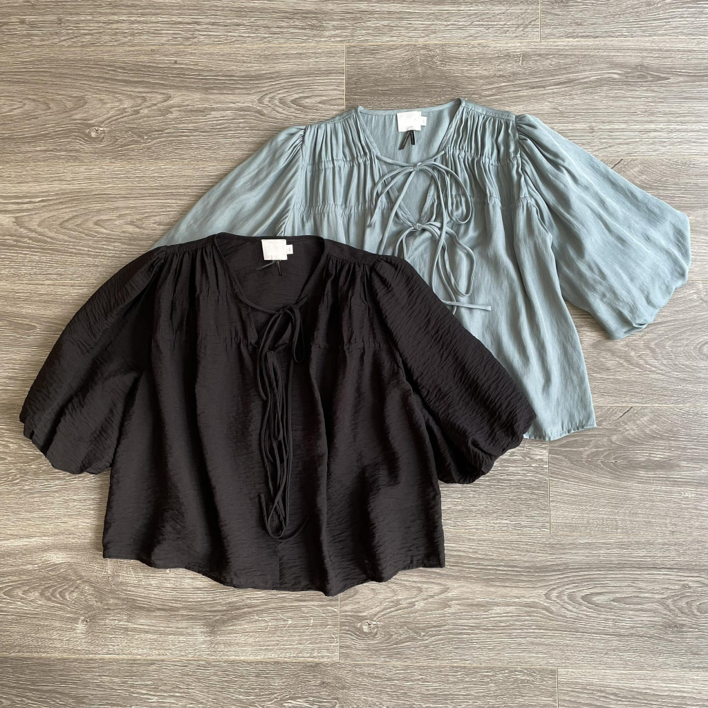 Áo babydoll tay phồng tiểu thư