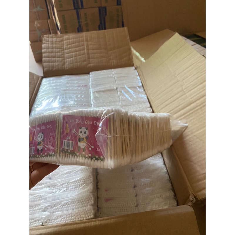 SỈ 24-48 GÓI BÔNG NGOÁY TAI THÂN GỖ. TĂM BÔNG NGOÁY TAI LOẠI TỐT