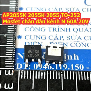 5 con AP2055K 2055K 2055 TO-252 Mosfet chân dán kênh N 60A 20V kde3603