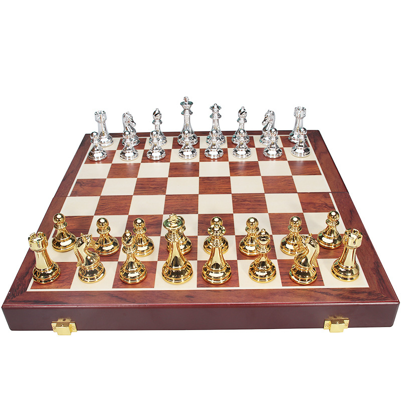 Trò chơi cờ vua đặc biệt cao cấp hộp quà tặng bộ gỗ gấp bàn cờ lớn quân cờ vua cờ vua