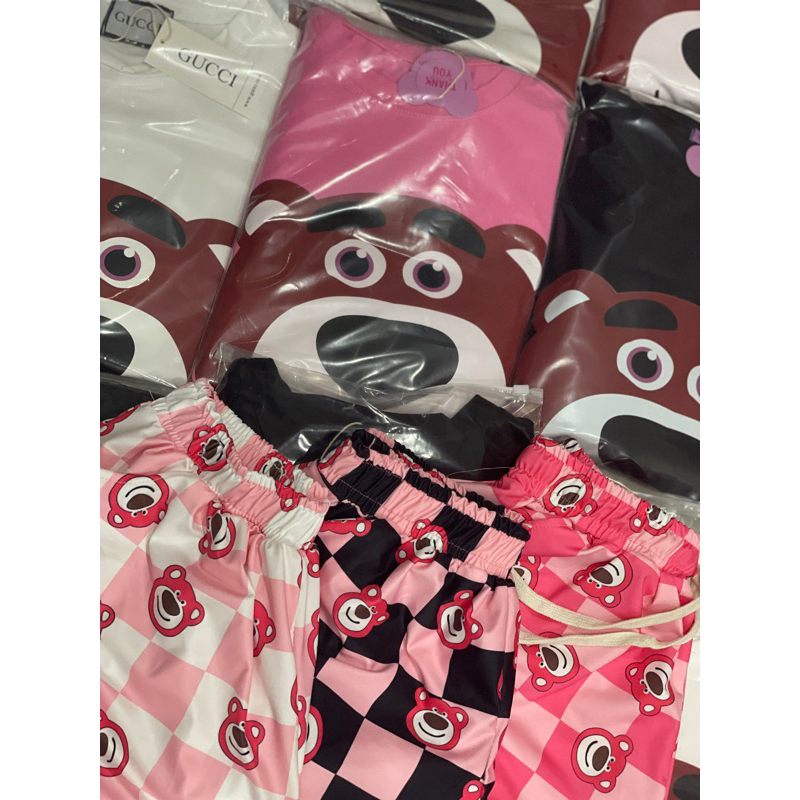 Sét đùi cotton from rộng hình gấu 5D siêu iu