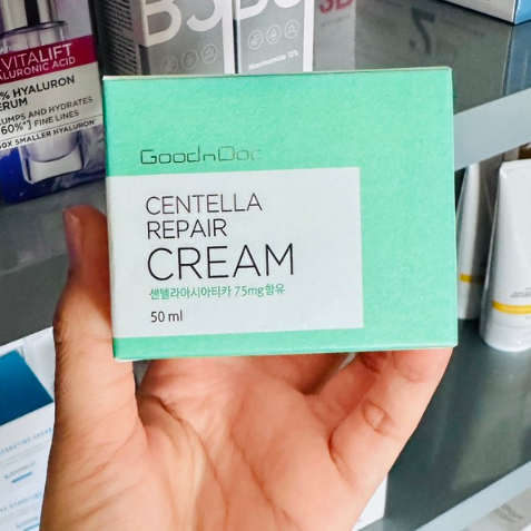 Kem dưỡng ẩm da mặt GoodnDoc Centella Cream Rau má - Ốc sên - Lô hội Chính hãng Hàn Quốc 50ml