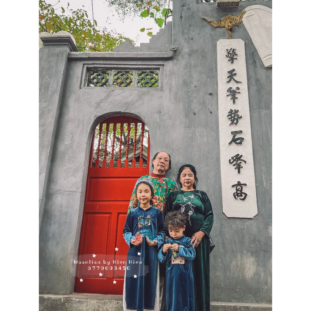 Aó Dài Nhung Thêu Tay Cho Mẹ Và Bé  Sản - Xuất Trực - Tiếp MOONLISA