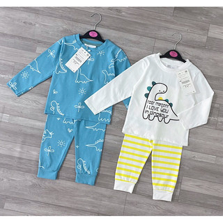 Combo 2bộ cotton khủng long dài tay cho bé