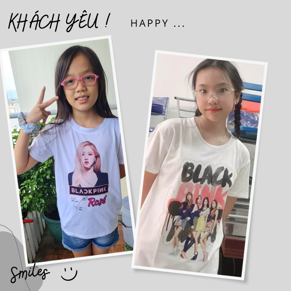 Áo thun đủ màu BlackPink cho bé gái dễ thương, nhóm nhạc Black Pink