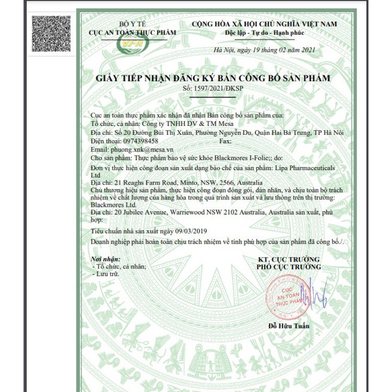 Viên Uống Blackmores Folate 500mcg 90 Viên - bổ sung axit folic  cho bà bầu - Hàng chính hãng