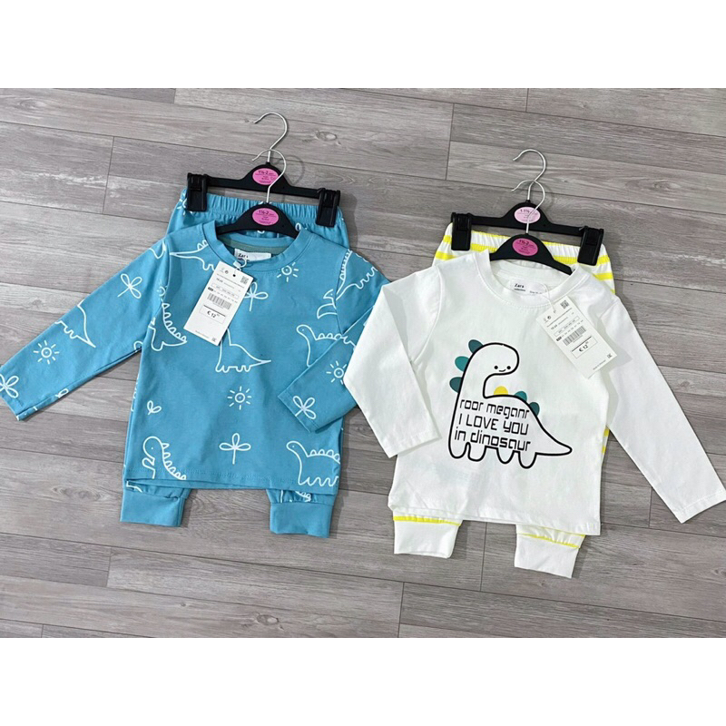 Combo 2bộ cotton khủng long dài tay cho bé