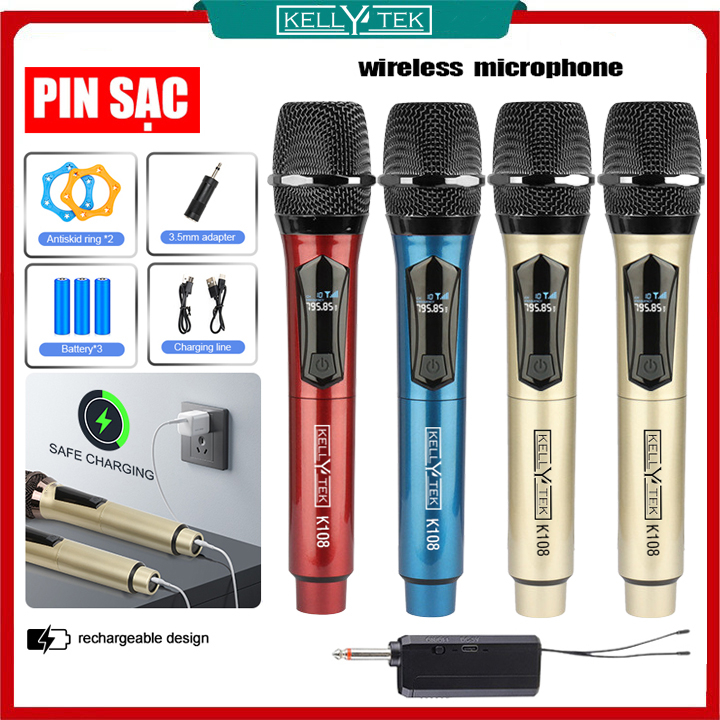 Bộ Micro không dây karaoke chuyên nghiệp K108 | U-W301 | V-W108 | W003V | W003A - Bảo hành 12 Tháng