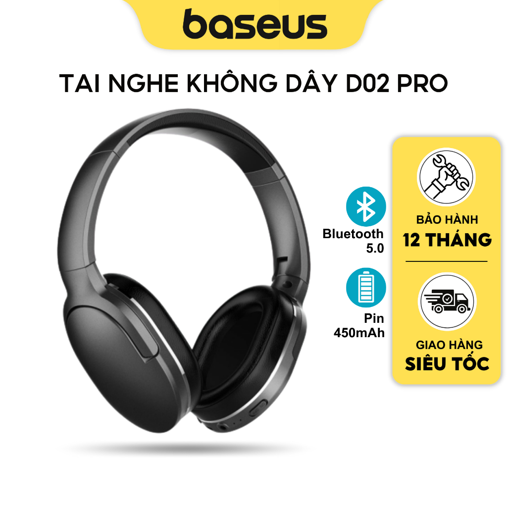 Tai Nghe Không Dây Baseus D02 Pro Bluetooth 5.0 Âm Lập Thể HIFI Loa Siêu Trầm Phong Cách Thể Thao