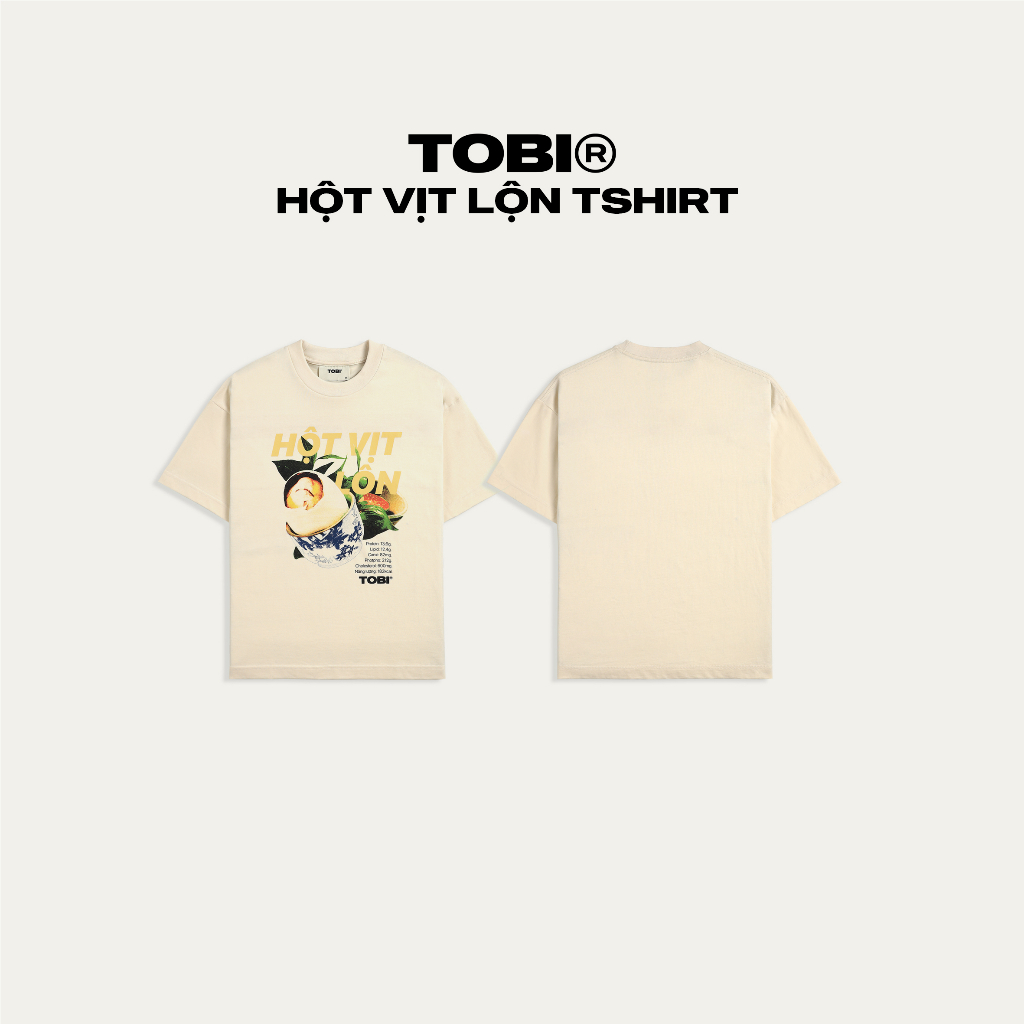 Áo Thun Ngắn Tay Cotton In Hình Hột Vịt Lộn TOBI