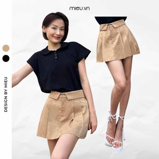 Chân váy nữ xếp ly cách điệu eo lưng MIEU - KMA13