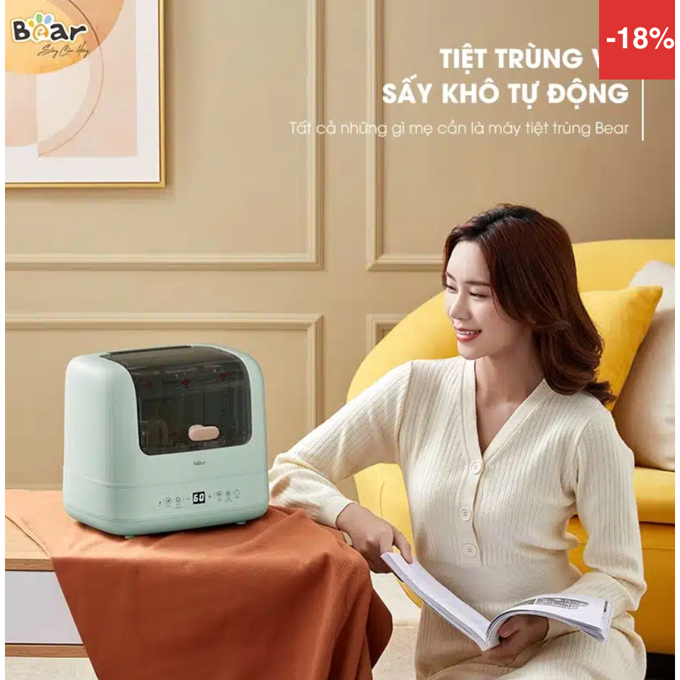 Máy Sấy Và Tiệt Trùng Bình Sữa Bear SB-MTT17 - Hàng chính hãng