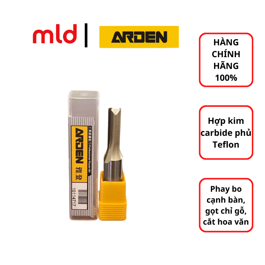 Mũi phay gỗ, Thương hiệu Arden (Straight, 8*25*12S), Mã: A0114717