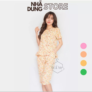 <A14> Đồ bộ nữ mặc nhà, đồ lửng nữ basic vải lụa D100 cao cấp dễ thương Nhã Dung Store 2 dưới 65kg