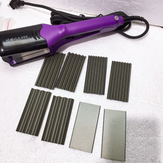 Máy Làm Tóc đa năng, máy là duỗi bấm xù tóc Hàn Quốc, Máy dập xù thay bản dễ dàng màu tím không cháy tóc, mượt tóc