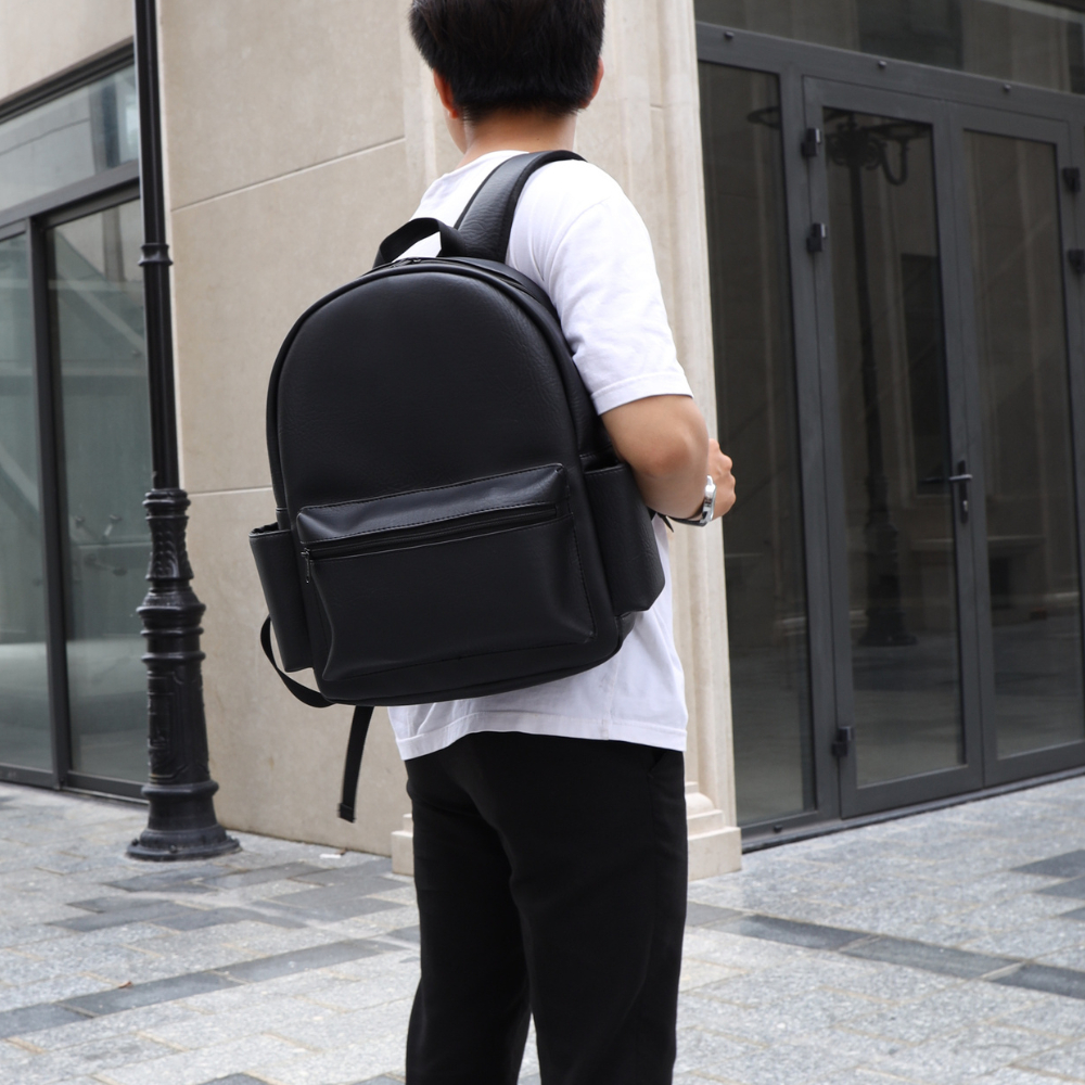 Balo da nam nữ chất liệu PU nhập khẩu chống thấm - LAZA Bergen Backpack 605 - Hàng thiết kế chính hãng