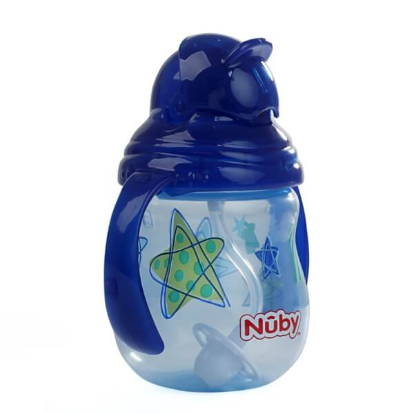 Bình uống nước Nuby ống hút 360 độ 2 tay cầm 270ml