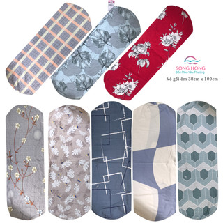 Vỏ gối ôm Sông Hồng - 100% cotton - kt 38x100cm