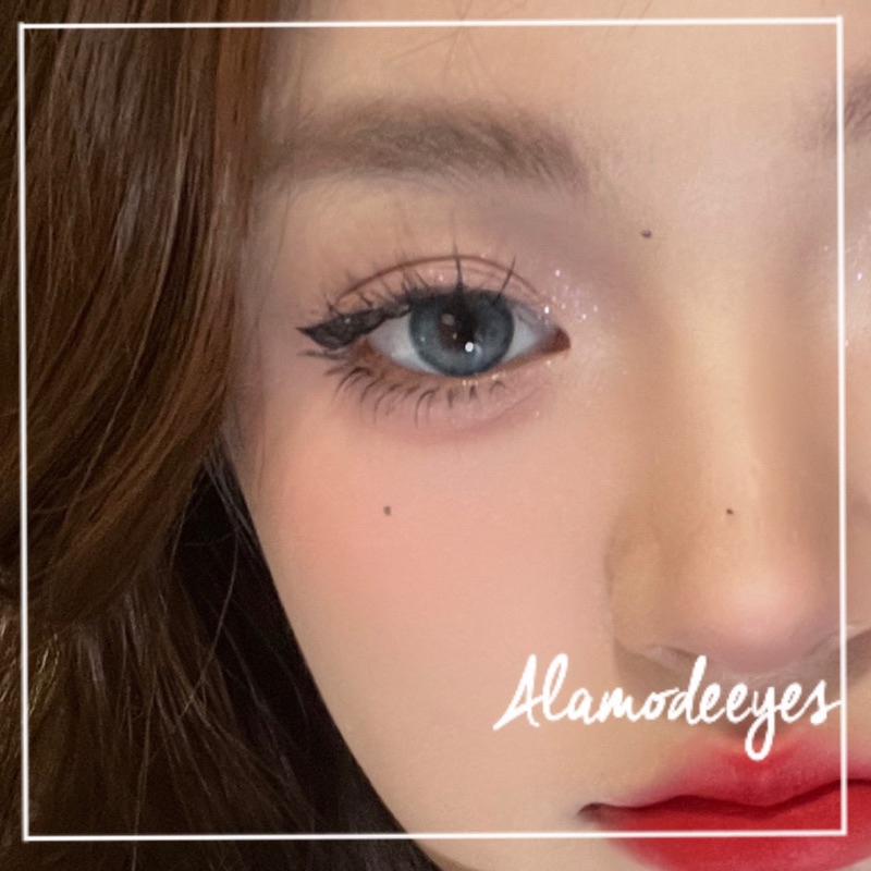 Lens xanh dương tro viền