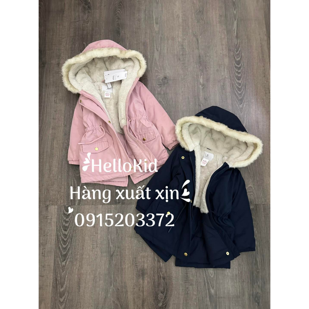 Áo khoác parka lót lông thỏ bé gái ta.rget