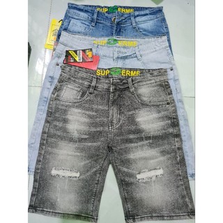 Quần short jean nam co giãn