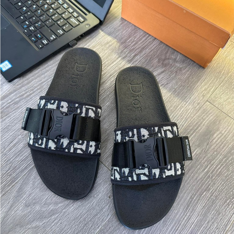 Dép lê Dio khuy bấm - dep da nam bản da PU đế cao su non mềm mại HOTTTT 2023