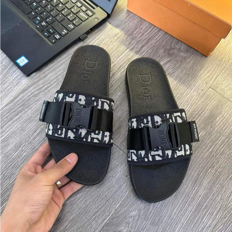 Dép lê Dio khuy bấm - dep da nam bản da PU đế cao su non mềm mại HOTTTT 2023