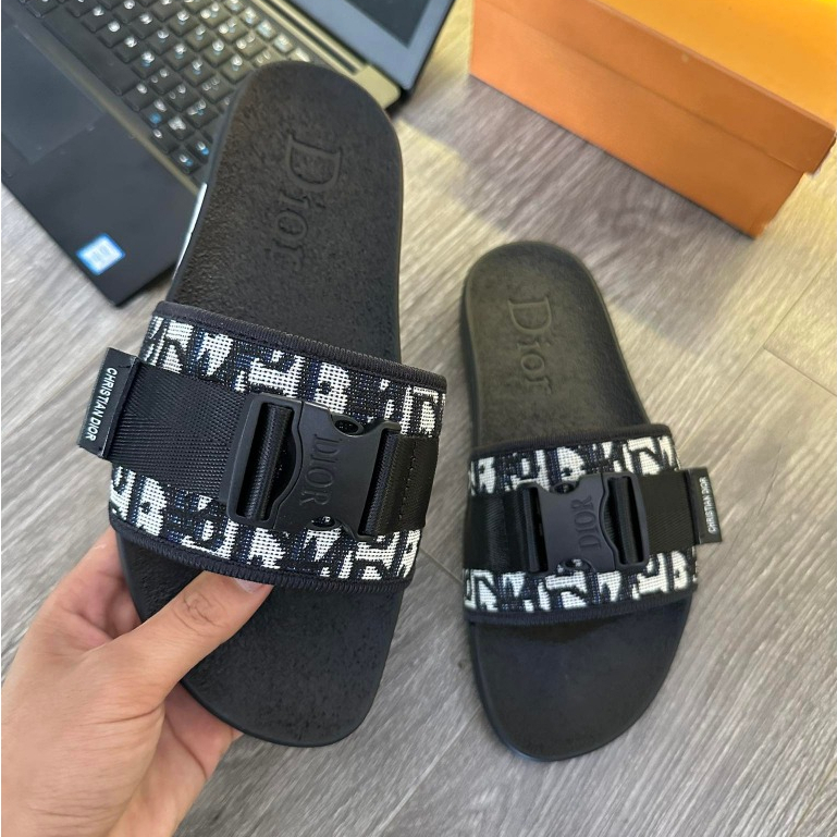 Dép lê Dio khuy bấm - dep da nam bản da PU đế cao su non mềm mại HOTTTT 2023