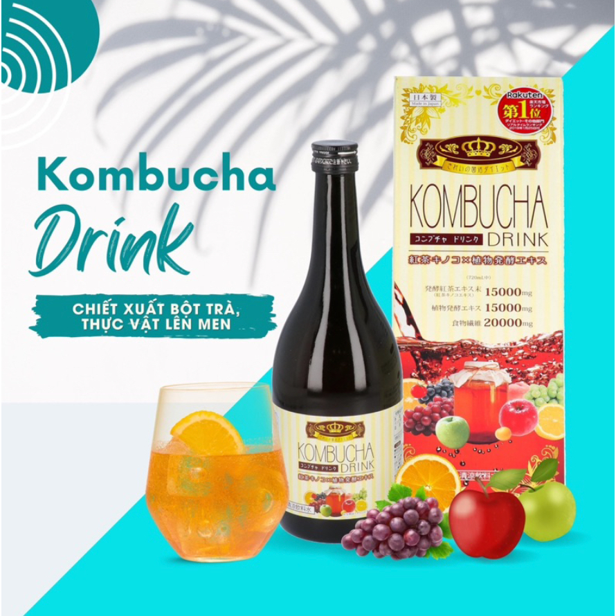 Kombucha Yuwa 720ml  Hàng chính hãng - Nước uống lên men Kombucha Yuwa 720ml