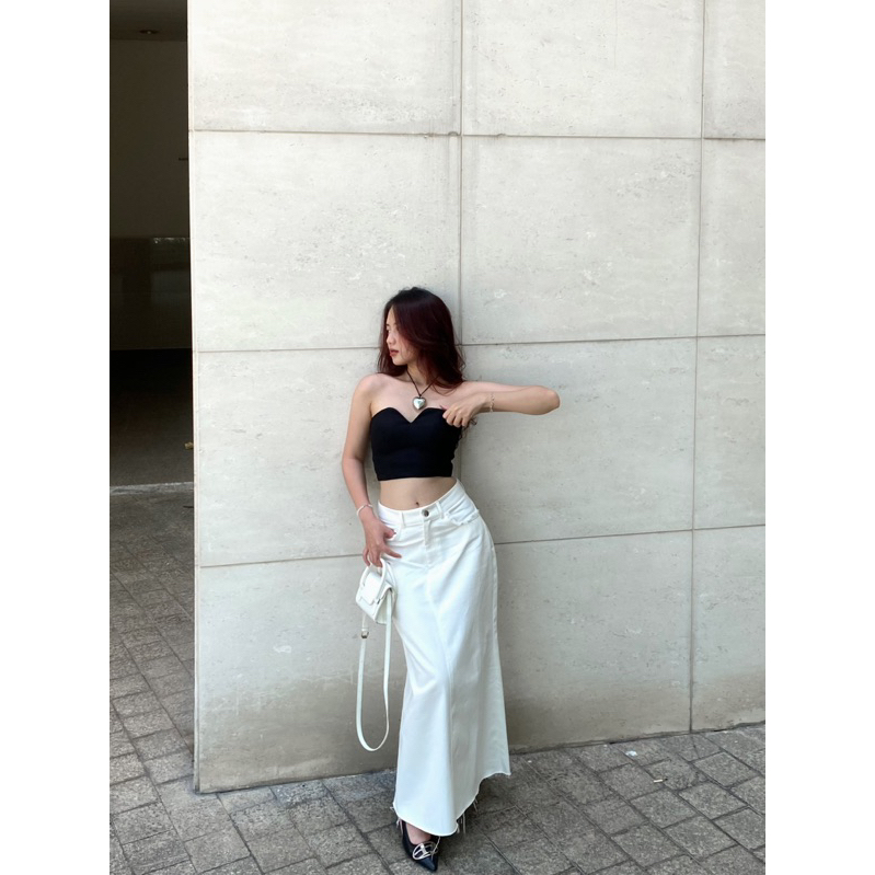 Ollin Skirt - Chân váy dài chất kaki co dãn dáng midi - Morri Club