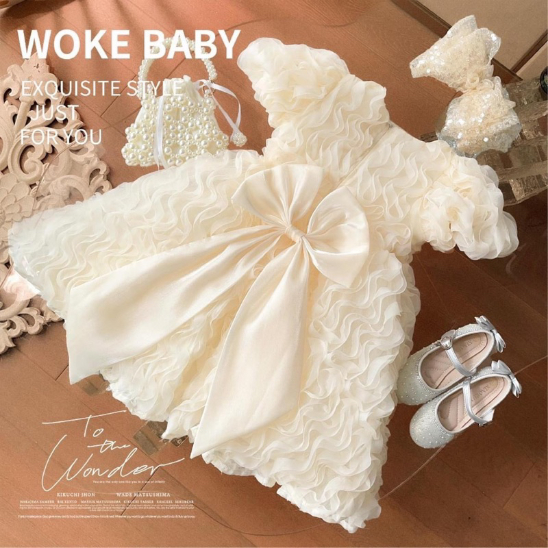 Đầm bé gái,váy zen đính nơ cực xinh cho bé yêuC14