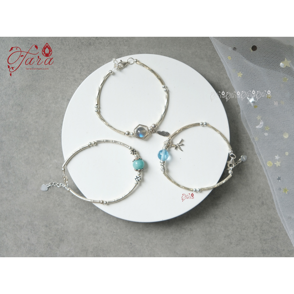 Vòng tay Sư Tử 12 Cung Hoàng Đạo Đá Xà Cừ Phong Thủy mix Bạc cao cấp