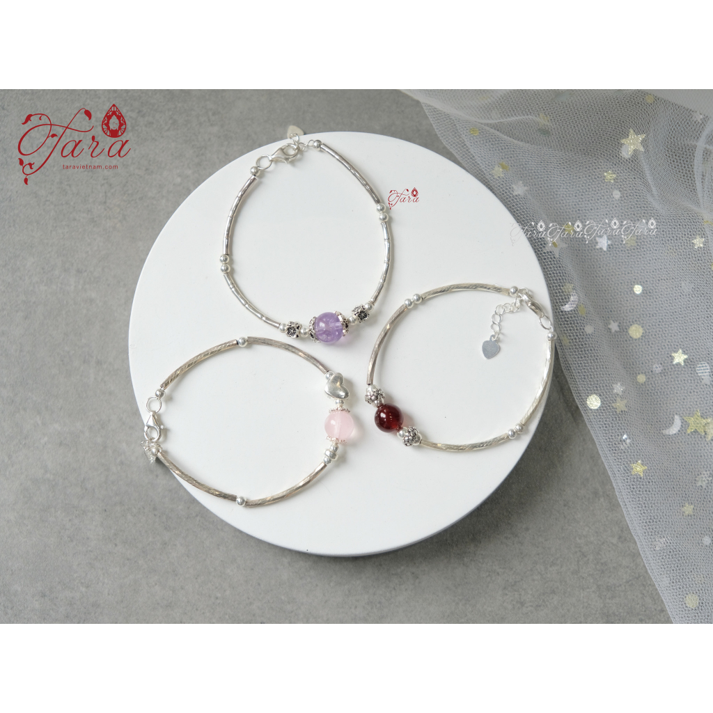 Vòng tay Ma Kết 12 Cung Hoàng Đạo Đá Garnet Phong Thủy mix Bạc cao cấp